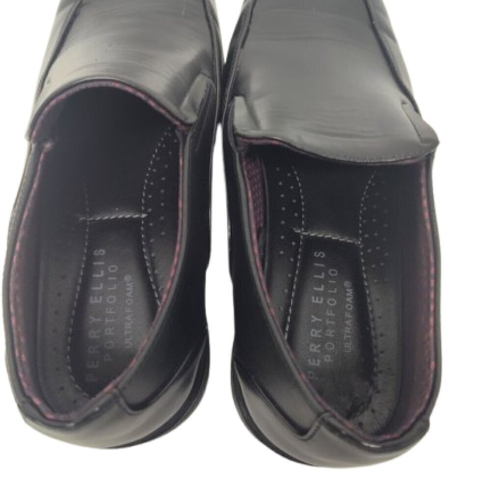 Perry Ellis Portfolio Memory Foam Men's Dress Shoe Black Size 9 - Picture 10 of 13